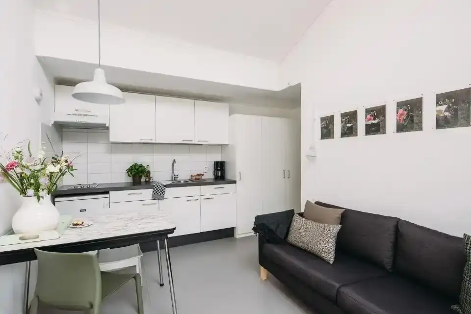 Keuken + woonkamer van Kranenbergh Boutique Apartments